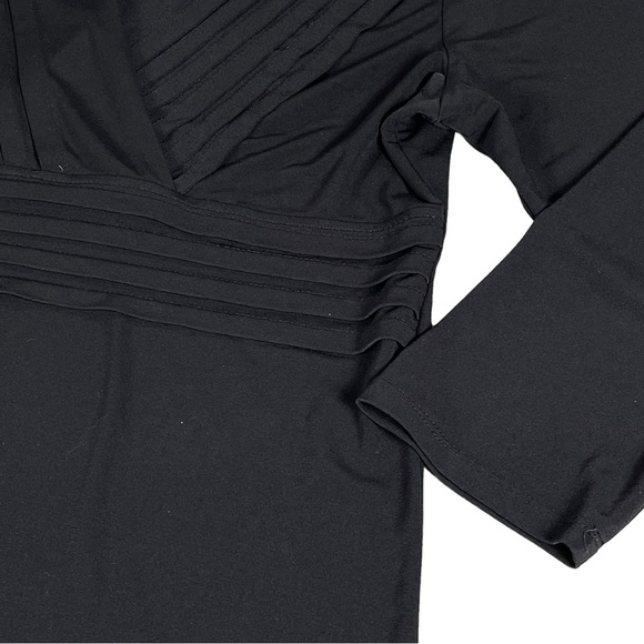 4/$32 Grace Elements size large silky black 3/4 sleeve stretchy vneck shirt EUC - Picture 3 of 7